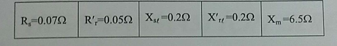 R=0.072
R',-0.052 Xs =0.20
X'=0.22 x,m=6.52
