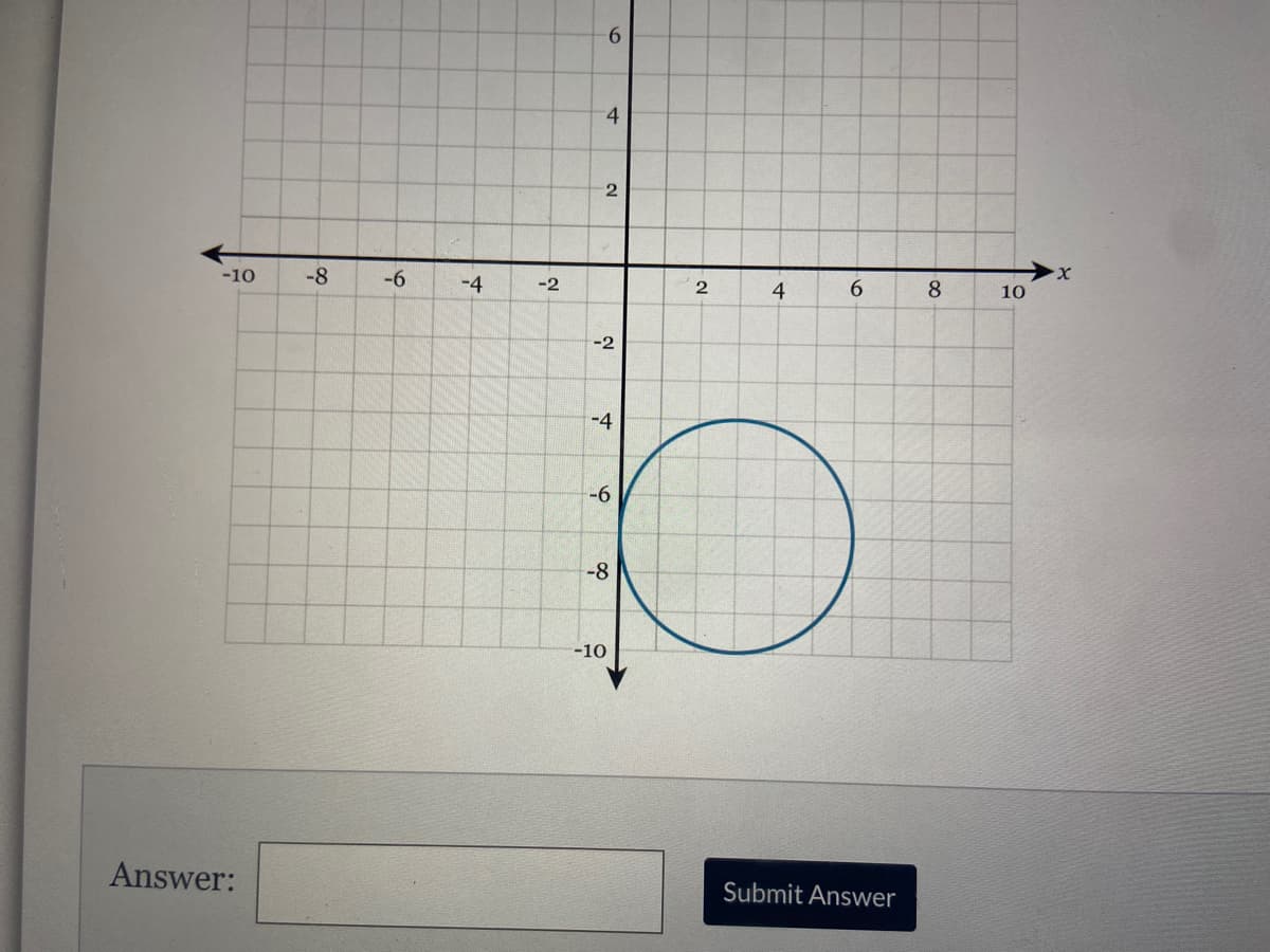 -10
-8
-6
-4
-2
4
6.
8.
X.
10
-2
-4
-6
-8
-10
Answer:
Submit Answer
6
