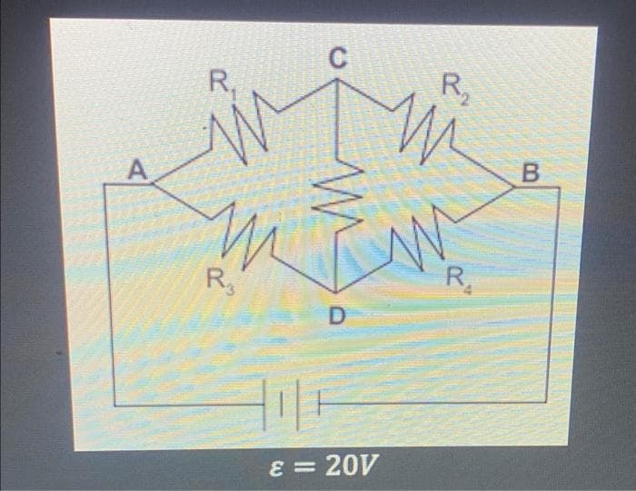 A
R₁
W
M
R3
C
D
16
ε = 20V
R₂
W
W
R₂
B