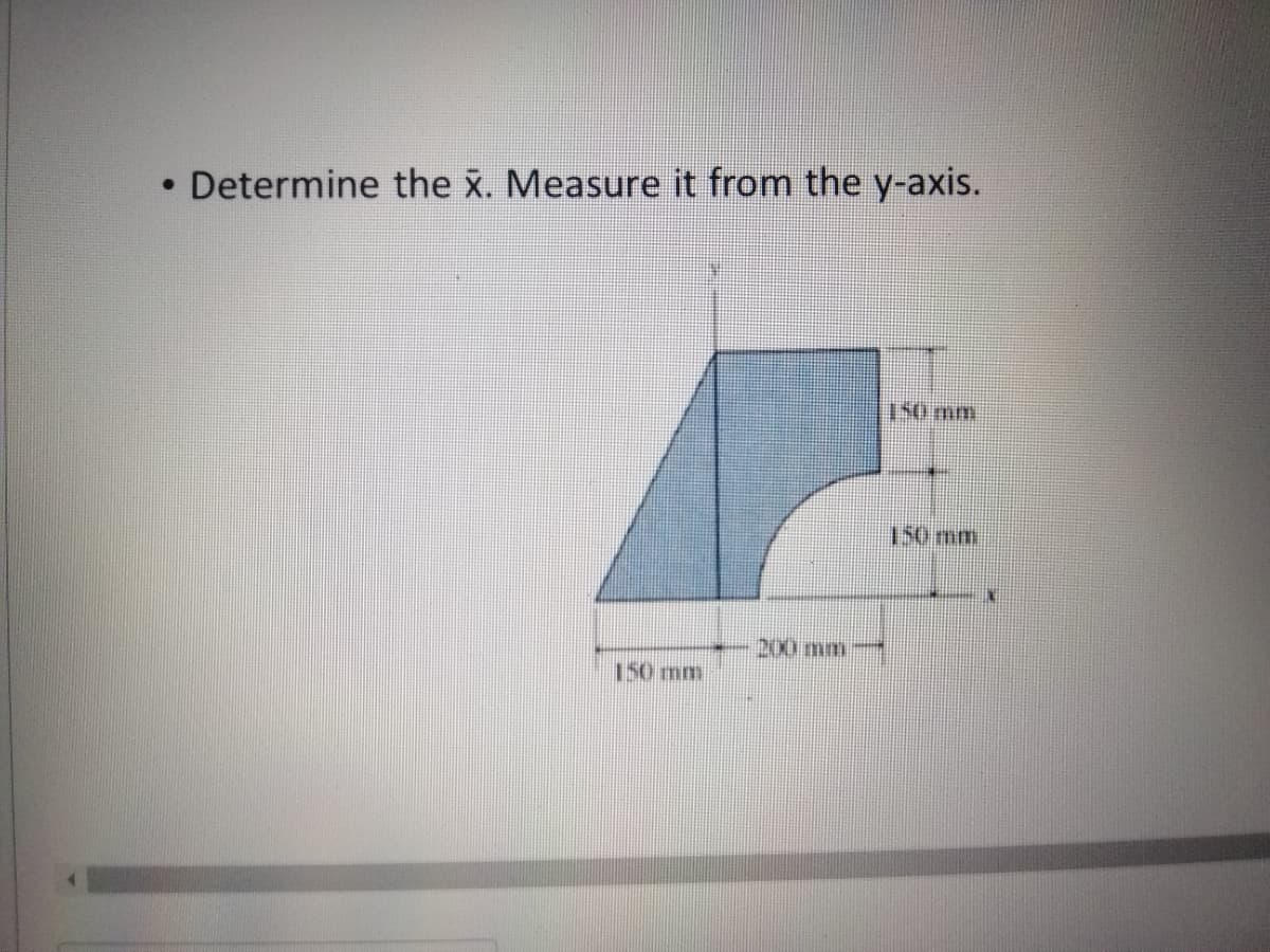 Determine the x. Measure it from the y-axis.
I50 mm
150mm
200 mm
150 mm
