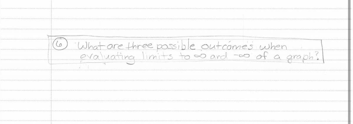 What are three possible outcomes when
evaluating limits to ∞ and -∞o
of
graph?