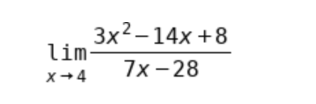 Зx2-14х +8
lim
7х - 28
X+4
