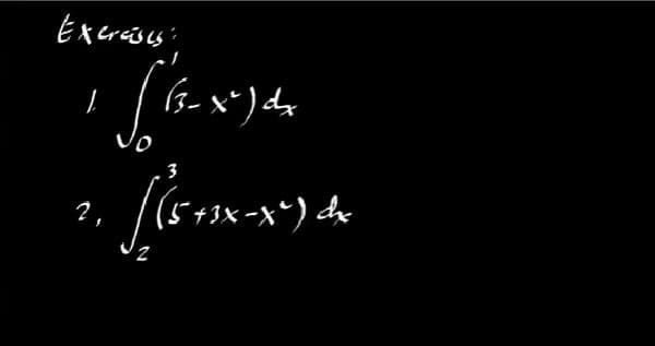 Exercises:
I
2,
(3-x²) dx
3
[(5+3x-x²) dx