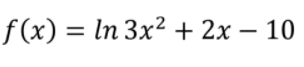 f (x) 3D In 3x2 + 2х — 10
