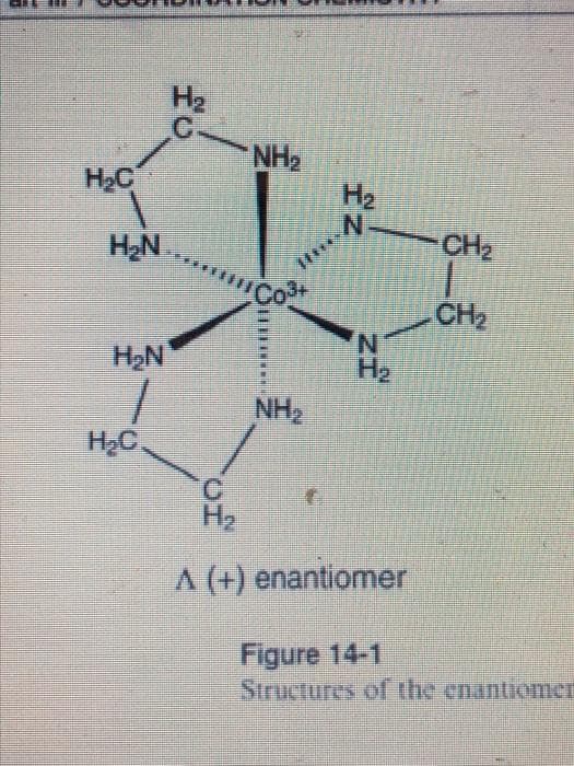 H2
NH2
H2C
H2
N.
HN
CH2
CH2
H2N
H2
NH,
H2C.
C.
H2
A (+) enantiomer
Figure 14-1
Siructures of the enantiomer
