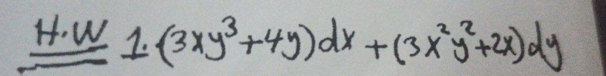 HW 1exy°+4))dr +(3x+2)
