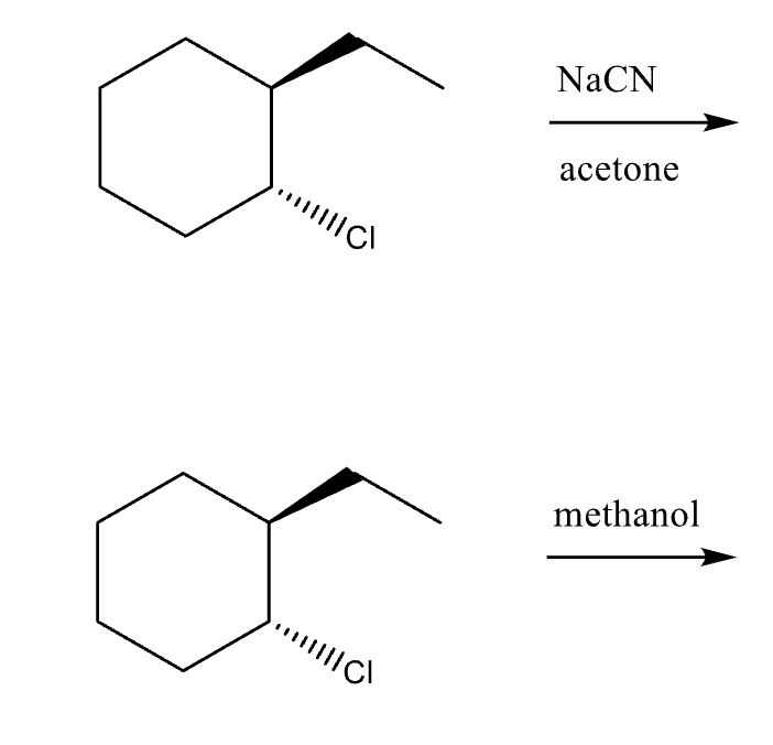 NaCN
acetone
methanol