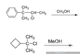 CH3
-с—сн-сн,
ČH, ČI
CH3OH
CH3
-C-CI
MeOH
ČH3
