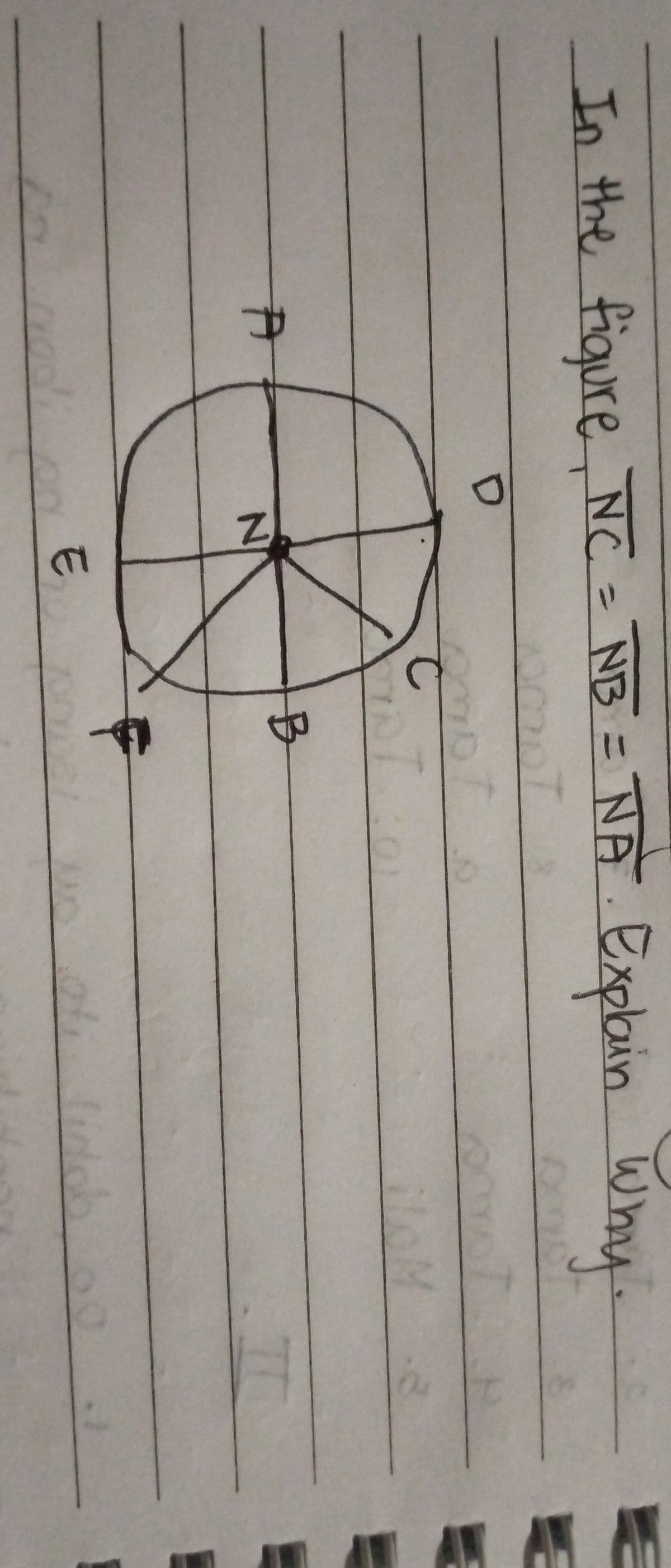 In the fiqure NC = NB = NA. Explain Why
ST
