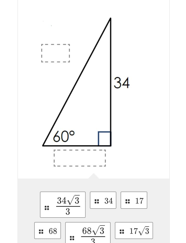 34
60°
34/3
: 34
:: 17
3
68/3
17/3
68
::
3
::
