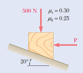 500 N
Hs = 0.30
Hi = 0.25
20°
