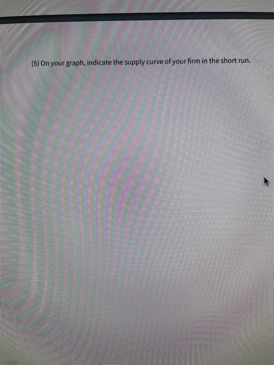 (5) On your graph, indicate the supply curve of your firm in the short run.

