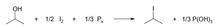 OH
+ 1/2 1₂
+
1/3 Px
X
+ 1/3 P(OH)3