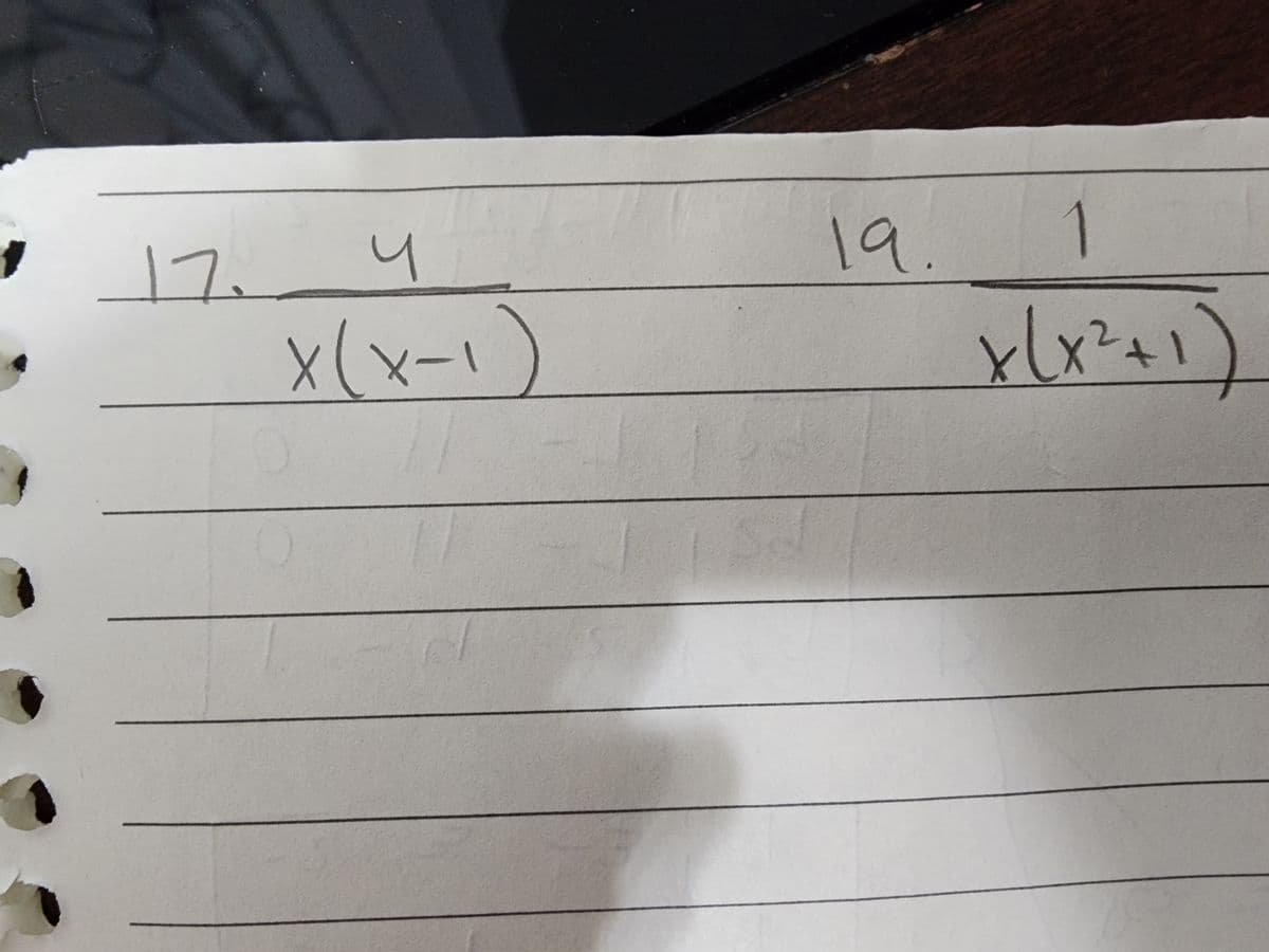 17.9
x(x-1)
19. 1
x(x2+1)