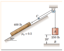 400 1Ь
A
He = 0.5
30
250 lb
20
B
