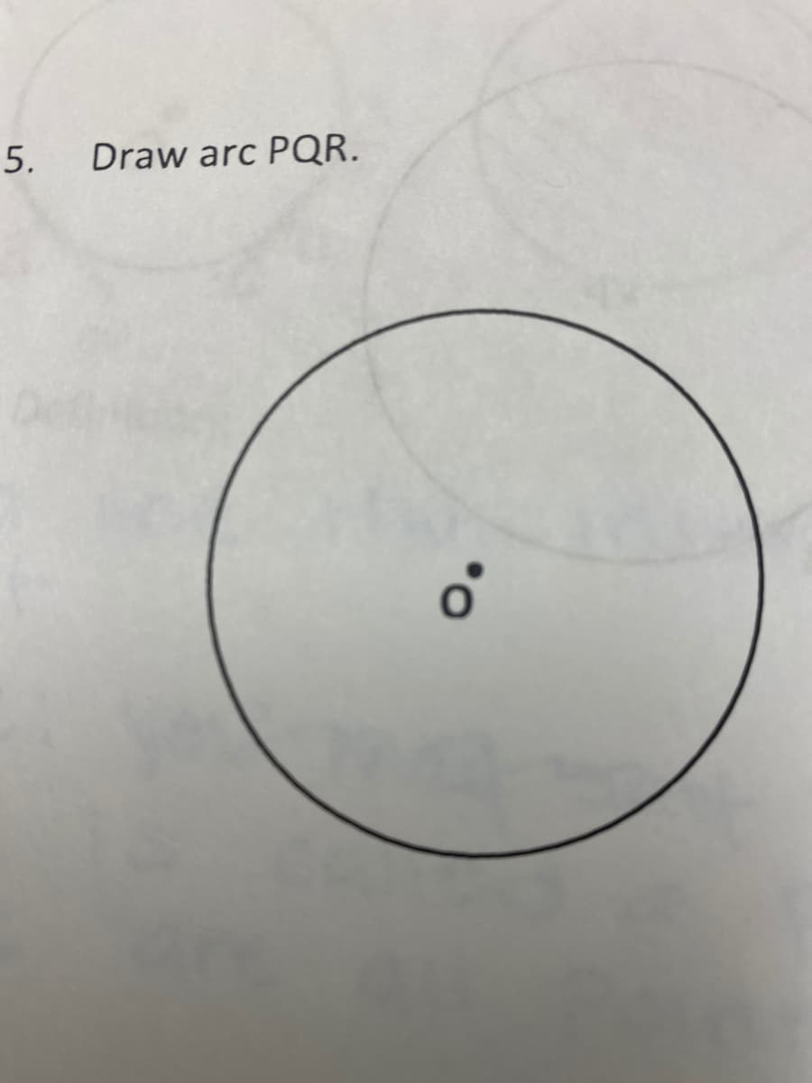 5. Draw arc PQR.
