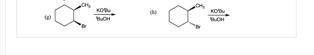 CH3
CH3
KO'Bu
KO'Bu
(h)
'BuOH
(g)
'BuOH
Br
Br