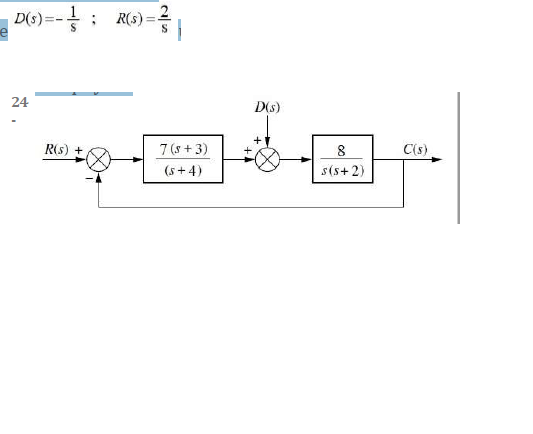 |D(S)-卡
==
24
R(s) +
R(s)
7 (x + 3)
(s+4)
D(s)
回
8
s(x+2)
C(s)