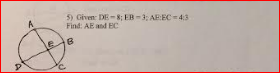 5) Given DE-RER-3:AREC-43
Find AE and C
