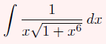 1
dx
r/1+x6
