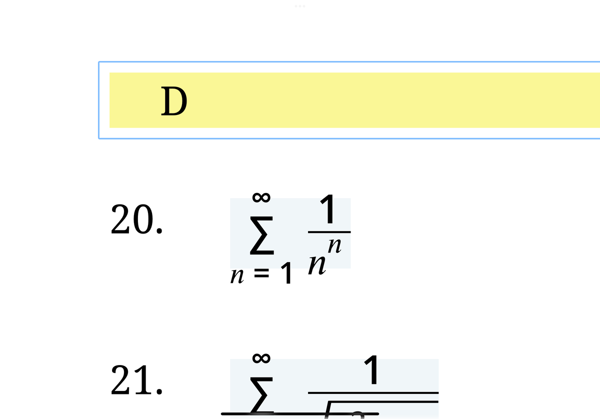 D
20.
1
n = 1 N
21.
1
8 W
8 V
