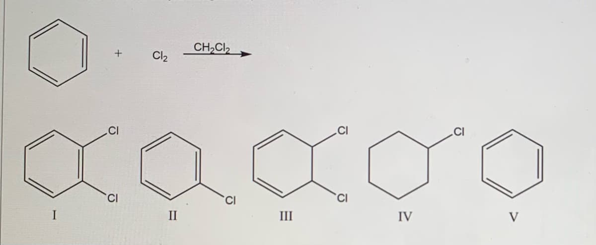 CH,Cl2
Cl2
CI
CI
.CI
CI
CI
I
II
III
IV
V
