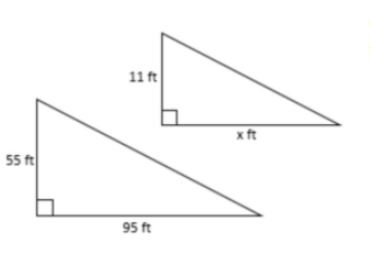 11 ft
x ft
55 ft
95 ft
