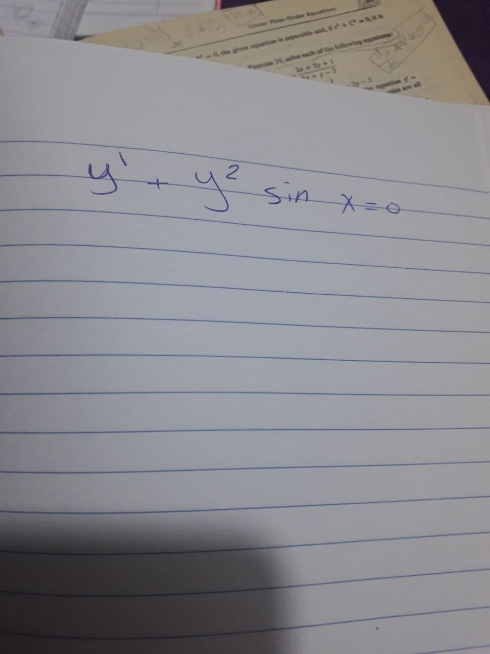 Linser Firss-Order Equations
-0, the given equation in separable and, e +IQ20
ercise 31, sohve cach of the folowing equtions
2x 4 2y+1
447-2
aquation y
a are all
sin
