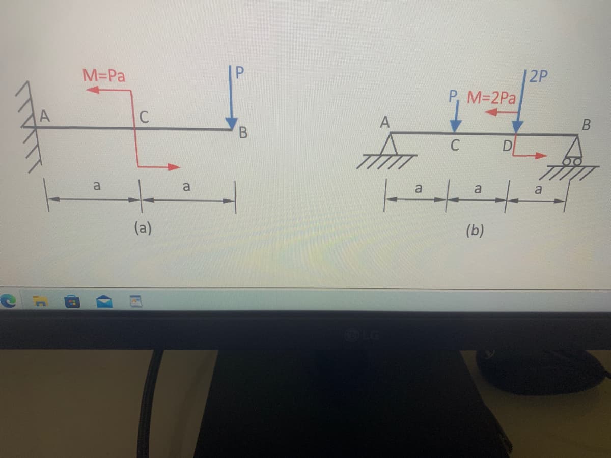 G
3
M=Pa
а
C
(a)
а
В
LG
а
P, M=2Pa
C
+
а
(b)
D
+
12P
а
В