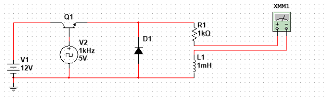 V1
12V
Q1
V2
1kHz
5V
W
D1
R1
1k0
[1
1mH
XMM1