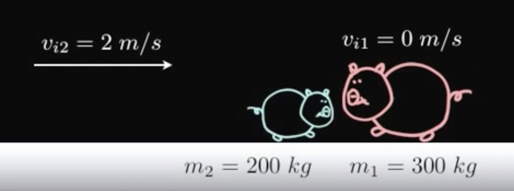 V₁2 = 2 m/s
m2 = 200 kg
Vil = 0 m/s
(0₂
m₁ = 300 kg