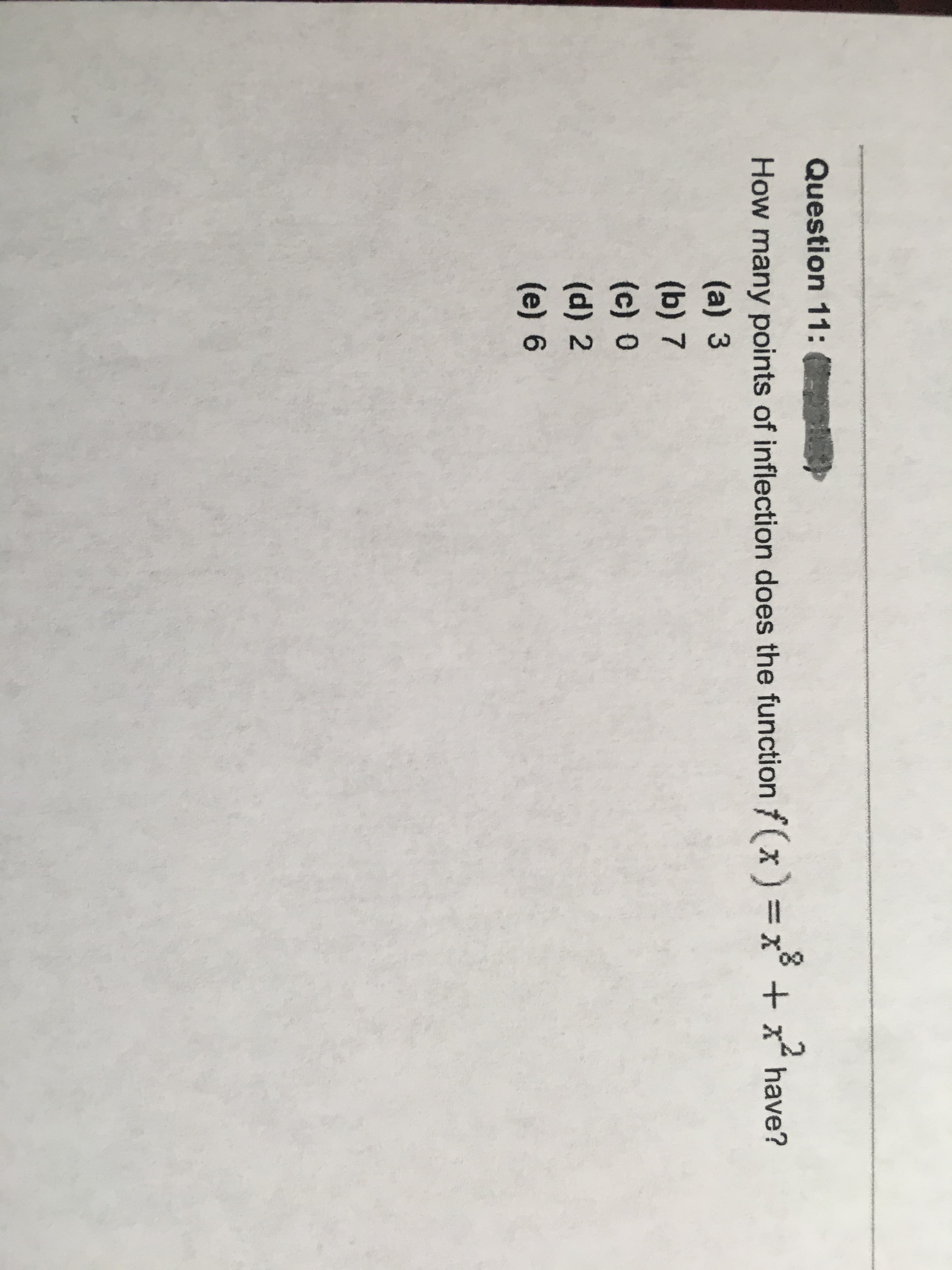 How many points of inflection does the function (x)=x°+ x have?
