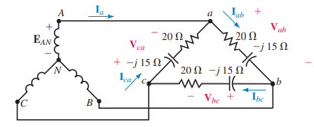 C
+
EAN
A
B
Ia
Vca
– 20 Ω,
+ -j 15 0
Ica/co
Lab
Vab
-j15 Ω
-be
20 Ω
20Ω –j 15 Ω
www 46
Vbc +