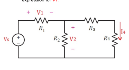 + Vi
R1
+
R3
I4
R4
R2
V2
Vs
+
