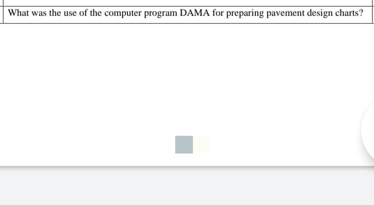 What was the use of the computer program DAMA for preparing pavement design charts?
