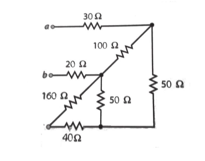 30 Ω
100 N
20 Ω
b
50 0
160 N
50 2
402
