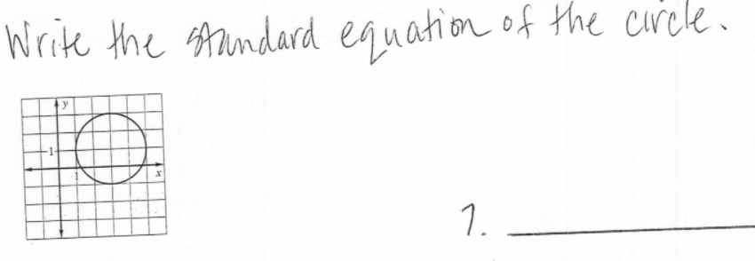 Write the tandard equation of the circle.
