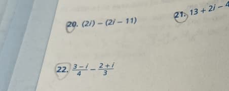 20. (21)-(27-11)
22.31-21
21. 13+21-4