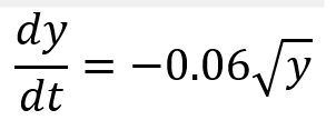 dy
dt
=
-0.06/y