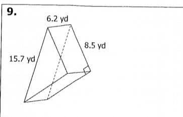 9.
6.2 yd
8.5 yd
15.7 yd
