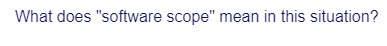 What does "software scope" mean in this situation?