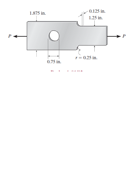 0.125 in.
1.875 in.
1.25 in.
P
r = 0.25 in.
%3D
0.75 in.
