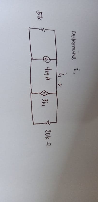 Determine i,
->
4m A
20k e
5K
