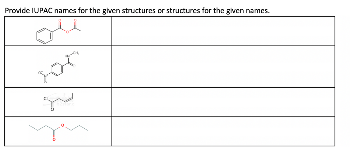 Provide IUPAC names for the given structures or structures for the given names.
ou
HN-CH₂
b2star.c