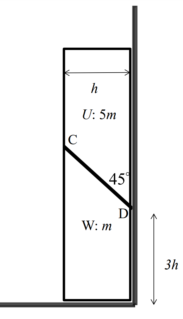 U: 5m
C
45
D
W: m
3h
