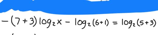 -(7+3) log2x - log:(6•) = log:(5+5)
%3D
