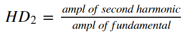 ampl of second harmonic
атpl of fundamтеntal
HD2 =
