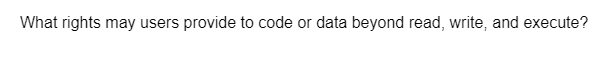 What rights may users provide to code or data beyond read, write, and execute?