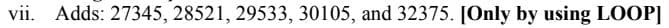 vii. Adds: 27345, 28521, 29533, 30105, and 32375. [Only by using LOOP]
