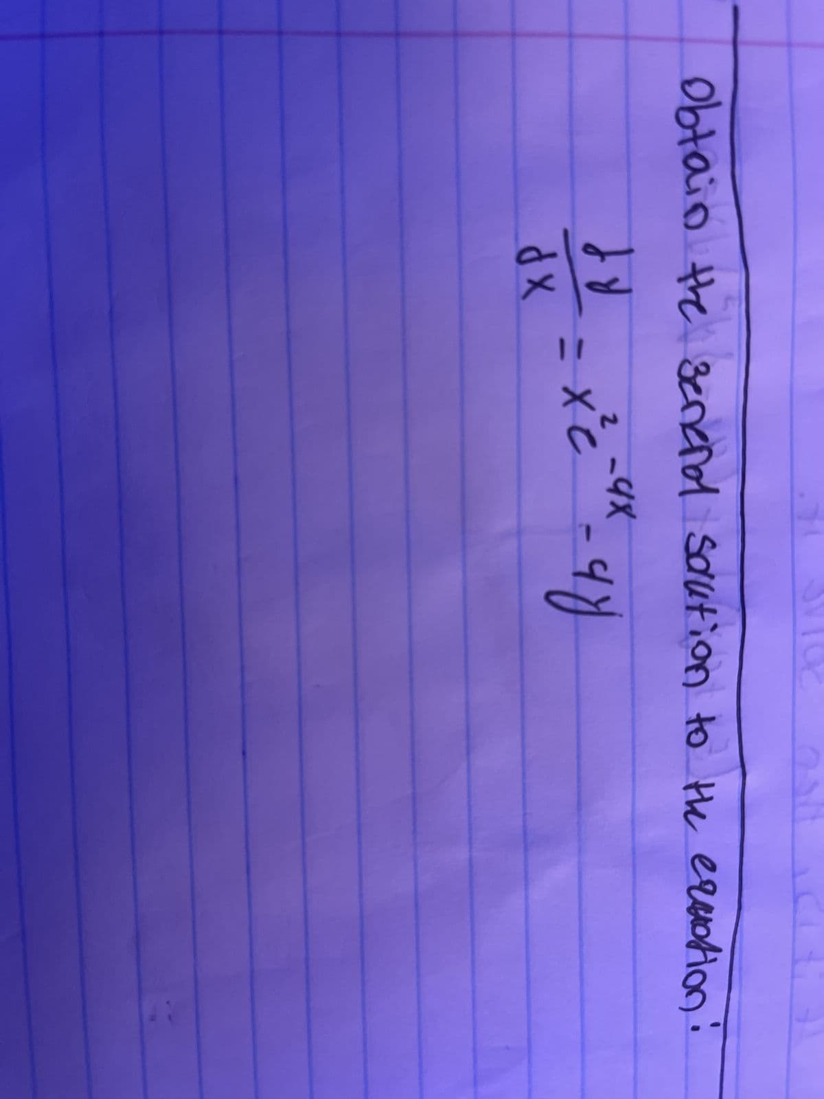 obtain the senend saution to the equation!
do
dx
2
že
x²³c²-²²-48
X ay